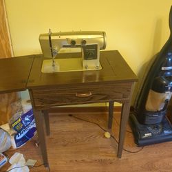 Wards Sewing Machine With Cabinet 