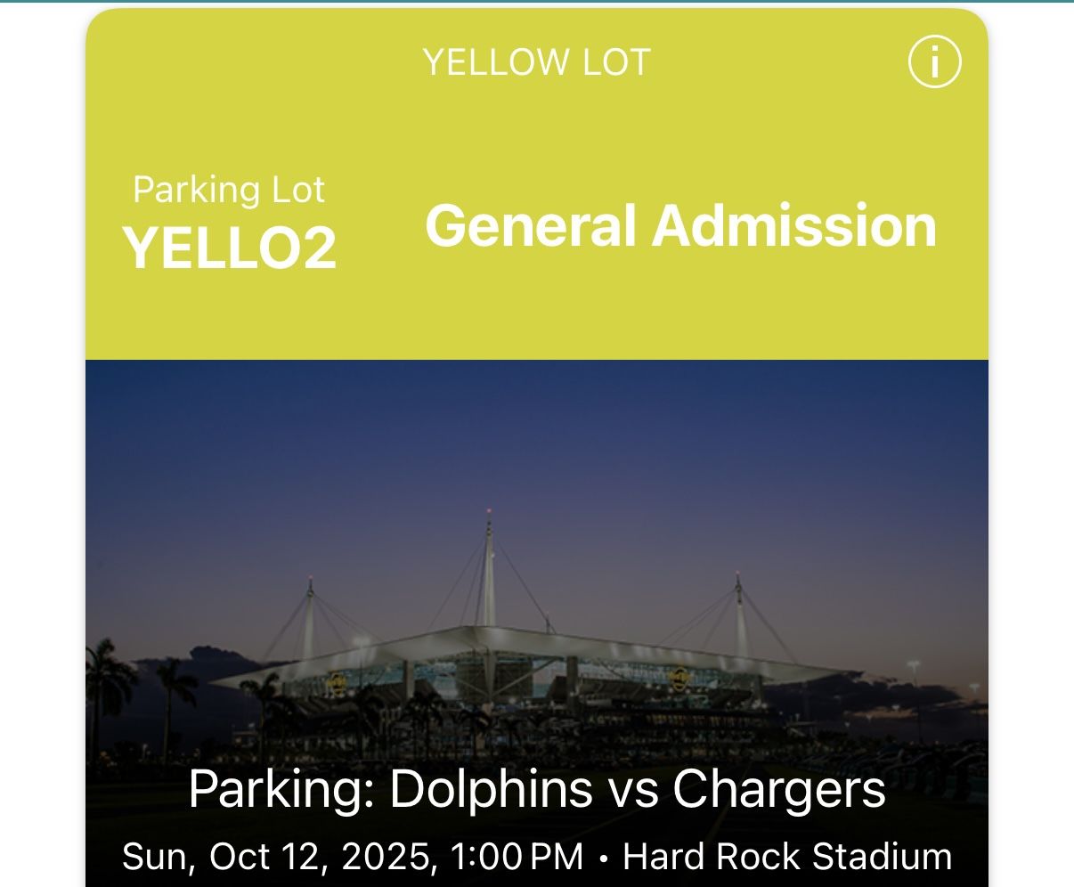 Dolphins Vs Chargers Yellow Parking 