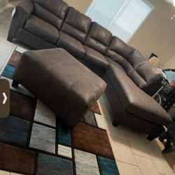 Brown Sectional w/ ottoman  *FIRM ON PRICE*