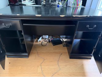 Black Wooden Executive Desk