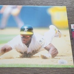 RICKEY HENDERSON Signed 8x10 Photo Oakland A's Autograph JSA Authenticated
