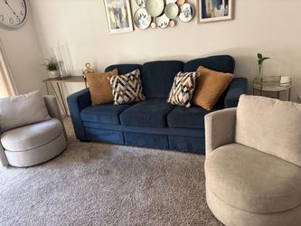 love seat 6 months old $300 blue sofa and 2 seats
