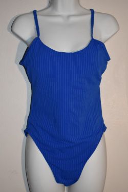 New One Piece Blue Open Back Swimsuit 