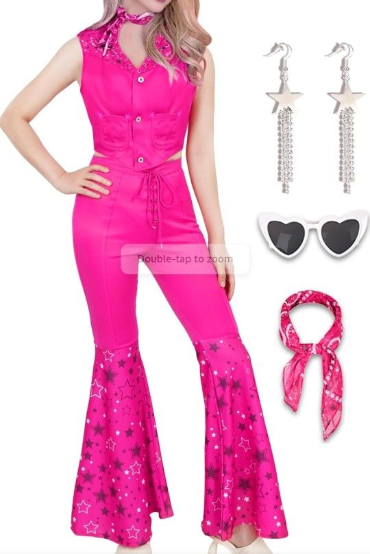 Size Large Adult Barbie Cowgirl Costume Outfits 70s Disco 80s Outfit Women Girls Movie Halloween Costume Cosplay
See Pick Up Info Below