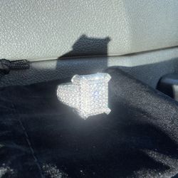 Ring sterling silver with Moissanite lab created diamonds (like new)  (Read ad before messaging)  