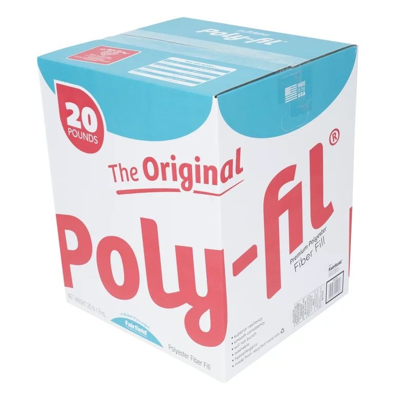 Poly-Fil® Premium Polyester Fiber Fill by Fairfield, 20 Pound Box White - 20 lbs