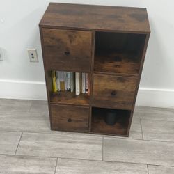 Small Wooden Bookshelf With Storage 