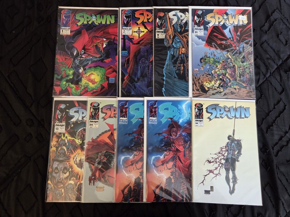 Spawn Comic book lot of 9! Vintage. image. Todd Mcfarlane. keys. 1st appearance.