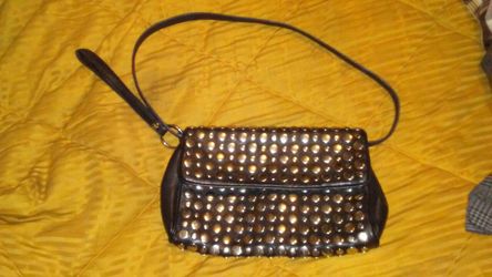 Nine west black leather studded purse