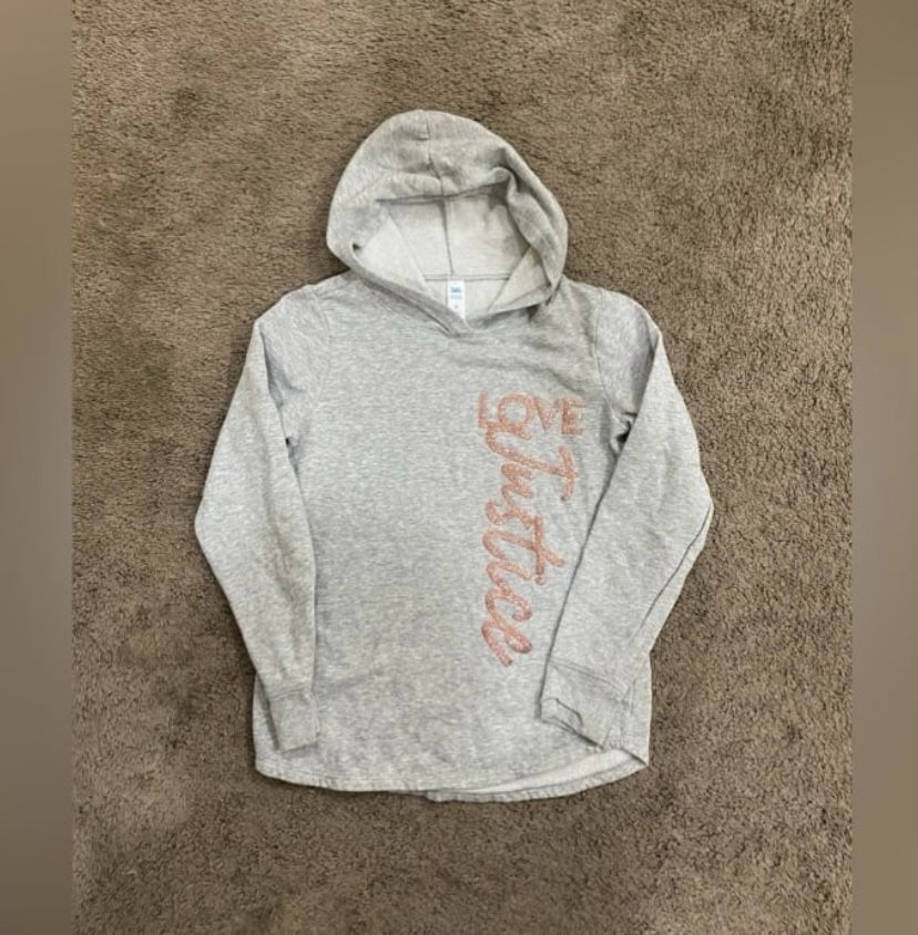 Girls Justice Fleece Love logo Hoodie size 12