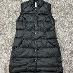 Women’s LULU-LEMON ‘All Day Vest’ Black Nylon Goose Down Vest - Size 4