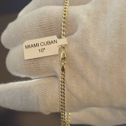 10k Real Gold 2.8mm Miami Cuban Anklet