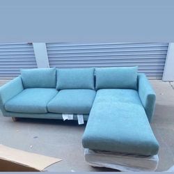 Green mint article sectional right or left sofa