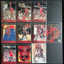 1994 Michael Jordan Upper Deck Basketball Heroes 10 Card Commemorative Set #37-45 (All 10 Cards Were Bought Individually To Grade)
