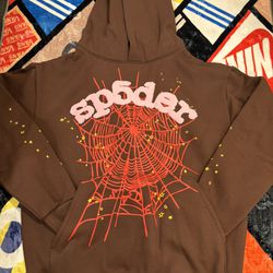 Brown And Pink Spider Hoodie Small