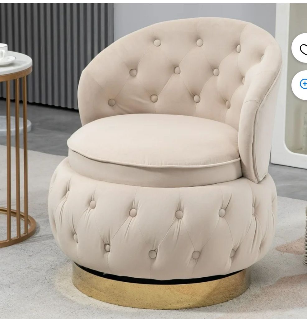 Office Waiting Room Chair, Lounge Chair Velvet, Beige, D6