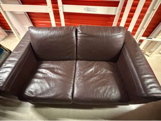 Leather love seat