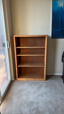 Wood Bookcase with 4 Shelves