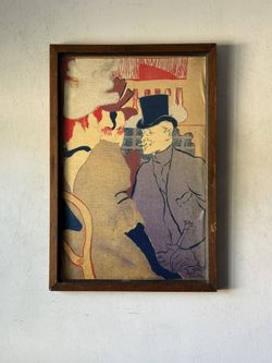 TOULOUSE LAUTREC FRENCH ANTIQUE MODERN ART NOUVEAU TAPESTRY SCARF OLD VINTAGE