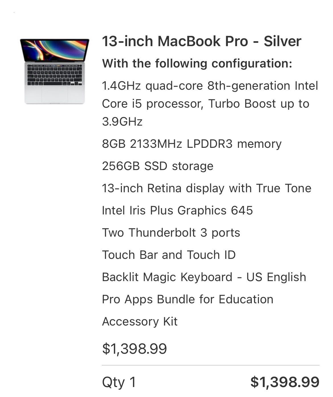 Mac Book Pro 2020 13inch