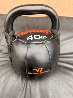 40 pounds BIONIC BODY by Marcy Soft Kettlebell with Handle for Weightlifting, Conditioning, St