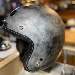 New Matte Distressed Grey Dot Open Face Motorcycle Helmet $90