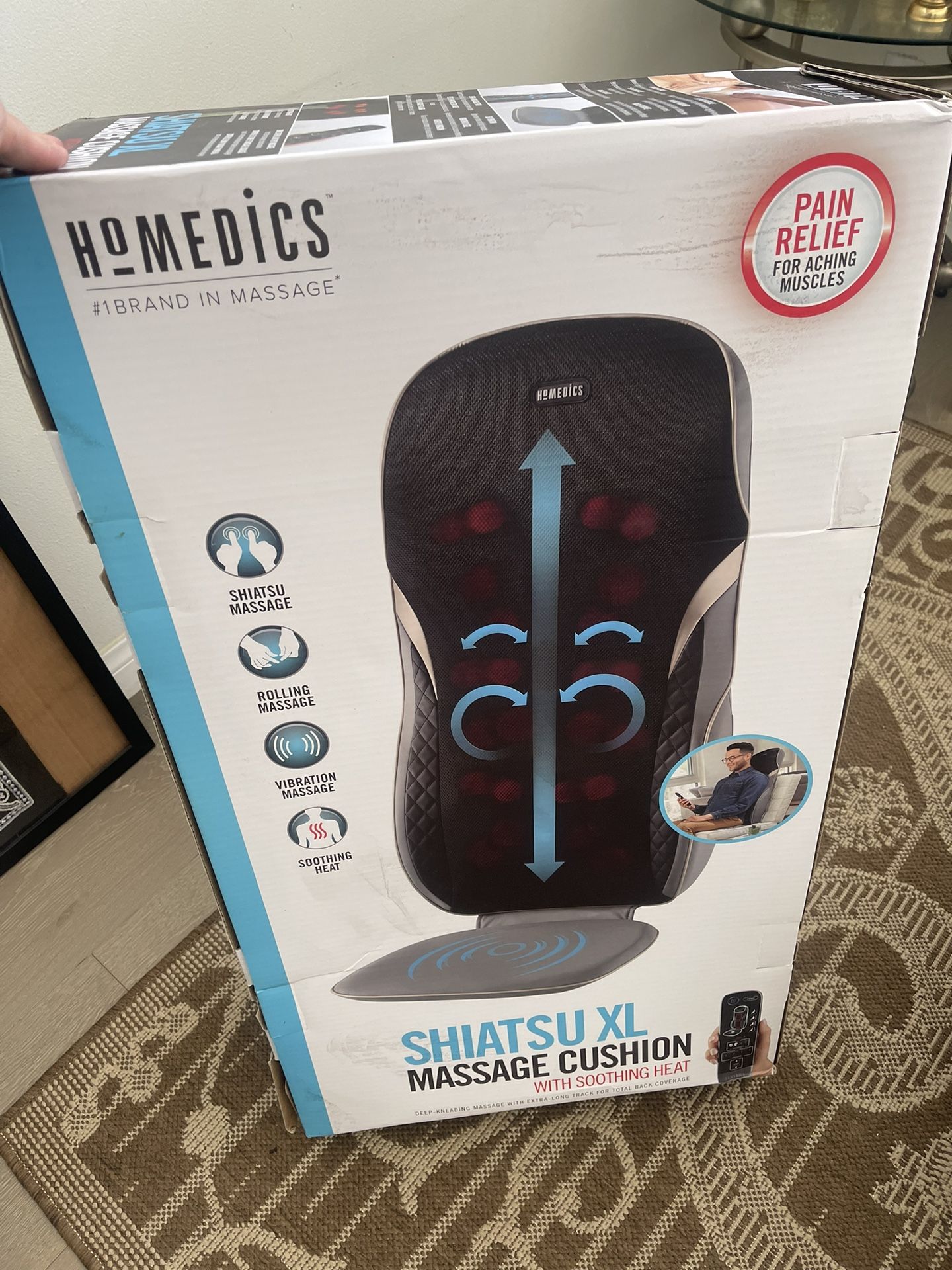 New Shiatsu XL Massage Cushion With Soothing Heat