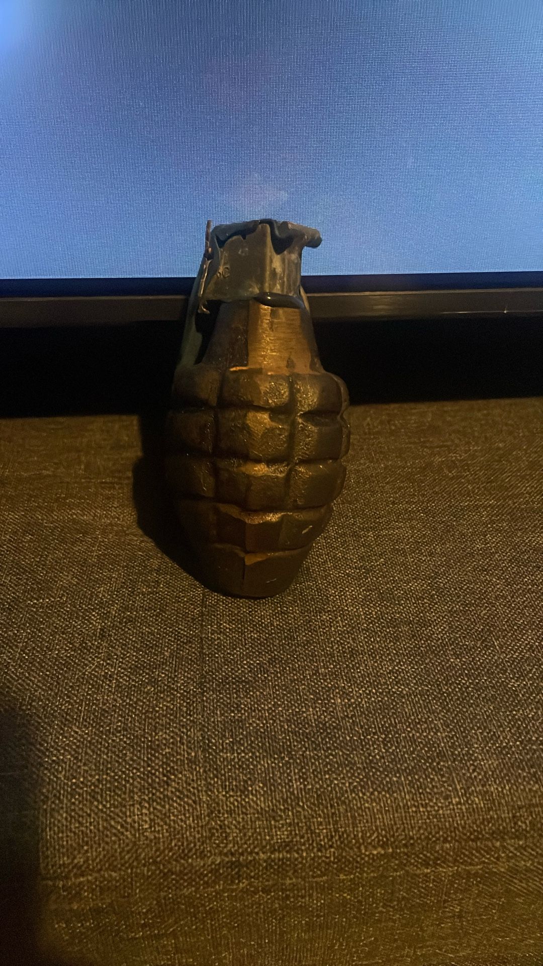  U.S. WWII Mk 2 Cast Iron Pineapple Grenade with Original Inert Spoon (can’t work, strictly for display now)