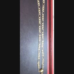 18k Gold Plated 24” Figaro Chain With Mother Mary Pendant