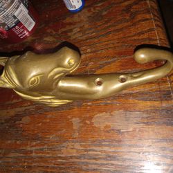 Vintage Brass Horsehead Coathook