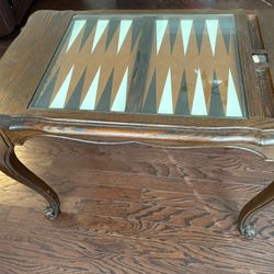 Antique Backgammon Wooden Table 