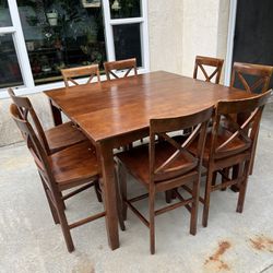 Solid Cherry Counter Height Dining Set W/8 Chairs