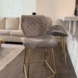 Duhome Velvet Counter Stools Set of 4