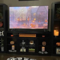 Entertainment Console With Shelves 