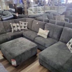 New Best Selling Gray Ashley Brand Sectional Sofa Couch *Ottoman Sold Separately* 