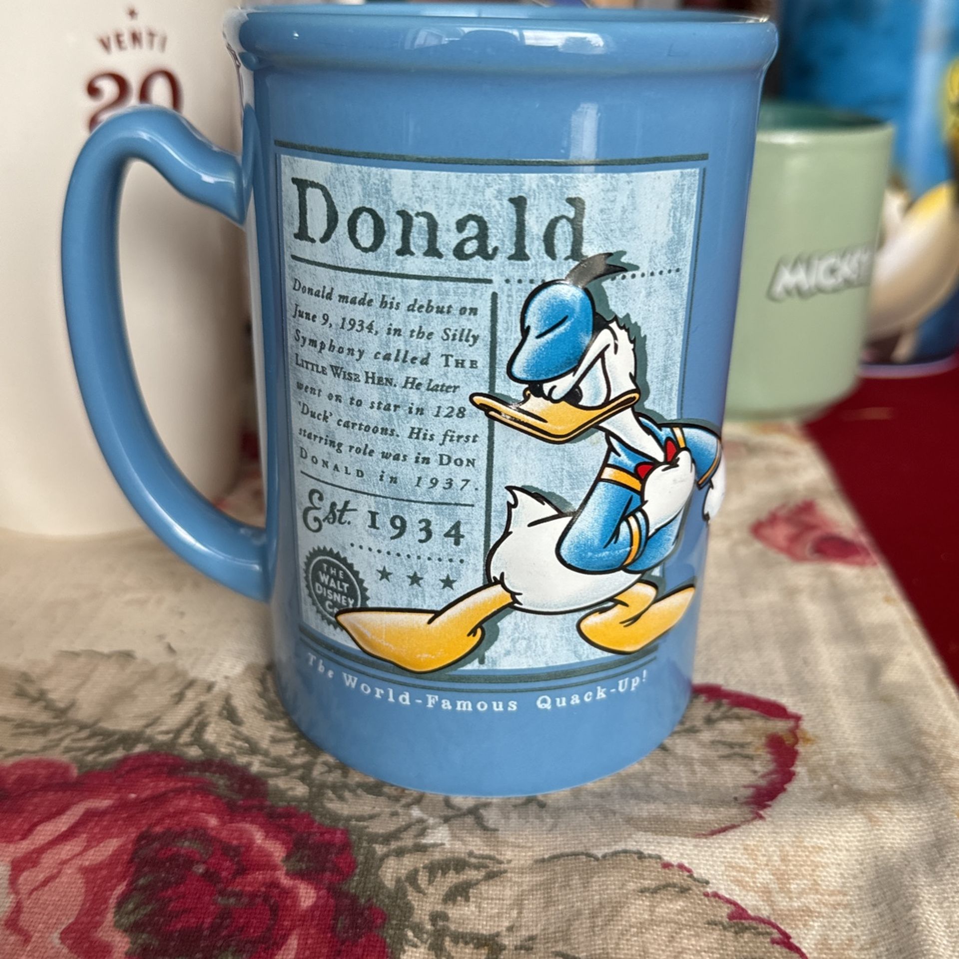 Disney Store 3D Donald Duck 16 ounce Mug ~ The World Famous Quack-up