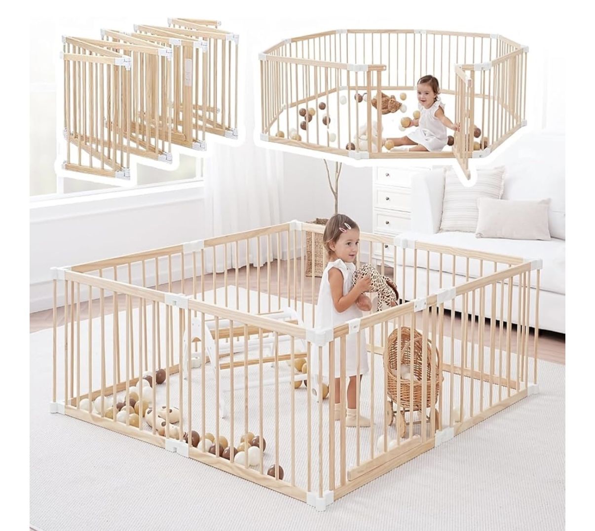 Wooden Foldable Baby Play Pen