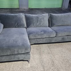 Dark GRAY Velvet Sectional 