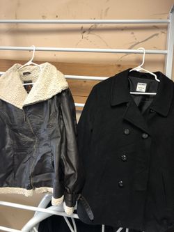 Plus size black pea coat