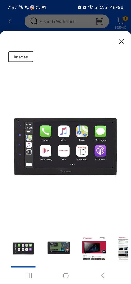 Pioneer DMH-160BT II Car Stereo Head Unit, Double Din, 6.8" Touchscreen