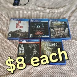 Ps4 Playstation 4 Games $8 Each 