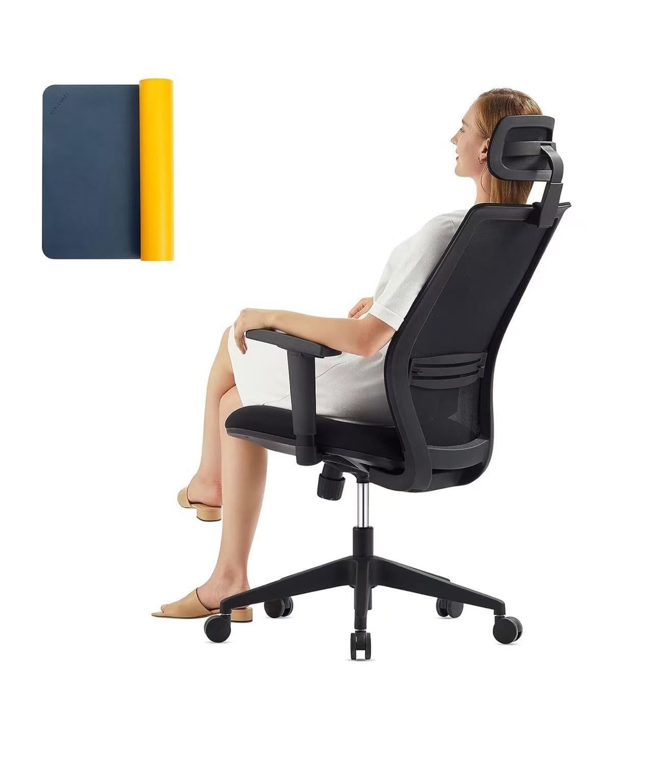 High Back Office Chair with Adjustable Lumbar Support, Arm Adjustable Desk Chair Ergonomic, Mesh Bac