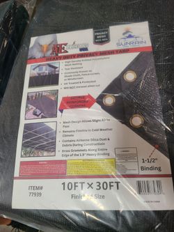 10ft × 30ft Heavy Duty Privacy Mesh Tarp In Black