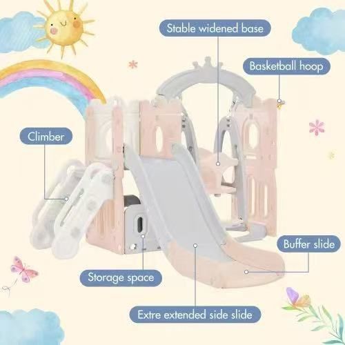 Slide and Swing Game 5 in 1 pink/grey $110