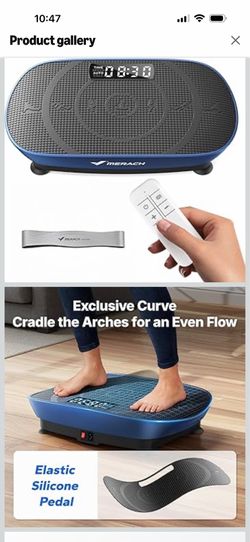MERACH Vibration Plate Exercise Machine, Curved Vibration Plate for Lymphatic Drainage Weight Loss, Vibrating Plate with Real-Time Calorie Tracking on