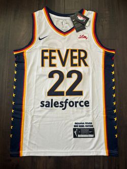 NEW WNBA Caitlin Clark Jersey Indiana Fever Jersey CC #22// Home White and Navy Blue /// STITCHED// SIZES XS-2XL