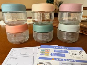 Reusable glass baby food jars