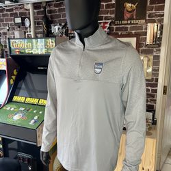 Under Armour Mens Large Hoag Classic Golf Logo Quarter Zip Performance Gray