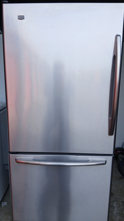 SpillProof Maytag Stainless Steel Fridge - Bottom Freezer