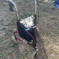 Three Wheeled Walker With Pouch